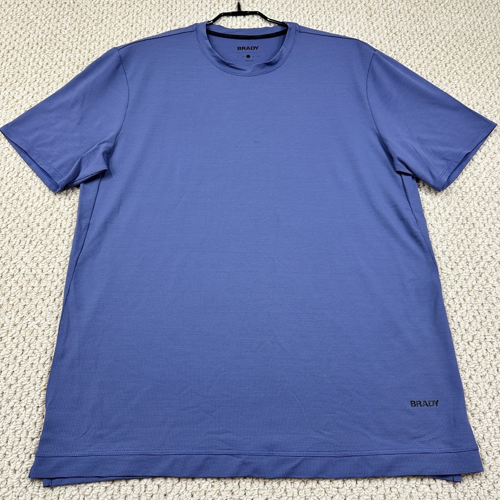 Brady Brand Shirt Mens Size L Purplish Gray Short Sleeve Active Tee Made in USA
